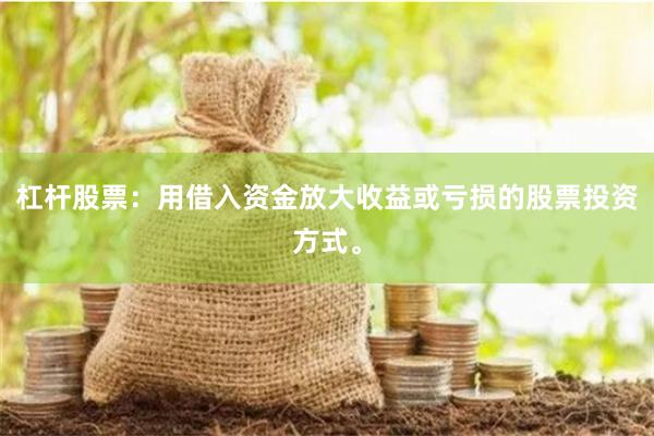 杠杆股票：用借入资金放大收益或亏损的股票投资方式。